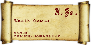 Mácsik Zsuzsa névjegykártya